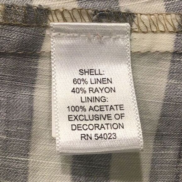 Banana Republic Brown Blue Cream Horizontal Striped A Line Pleated Linen Skirt - Picture 15 of 15